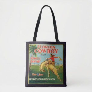 Bolsa Tote Laranjas e Etiquetas de Marca do Flórida Cowboy