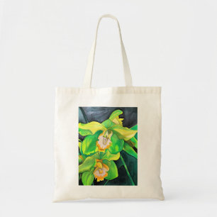 Bolsa Tote Laranjas flores verdes e amarelas