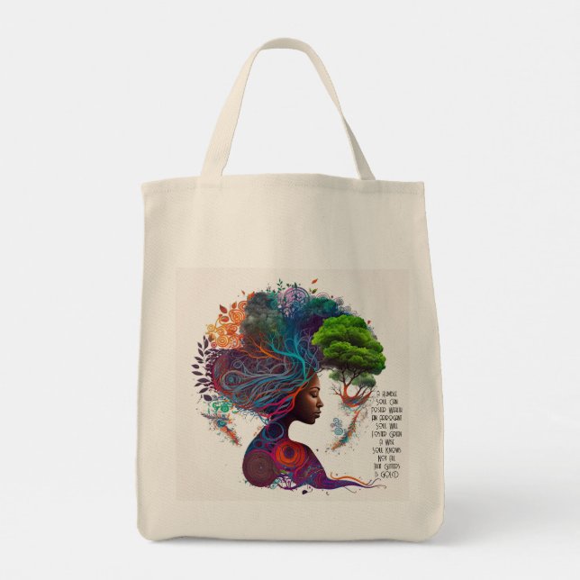 Bolsa Tote Largas de mulheres inspiradas e Dourada Tote Bag (Verso)