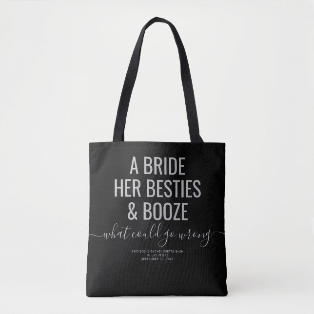 Bolsa Tote Las Vegas Bachelorette Funny Brid Besties Booze T (Frente)