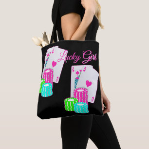 Bolsa Tote Las Vegas Casino Blackjack E Chips Lucky Girl