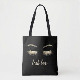 Bolsa Tote Lash Boss Dourado Eyelash Extensions Beauty Salon