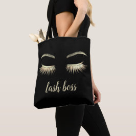 Bolsa Tote Lash Boss Dourado Eyelash Extensions Beauty Salon