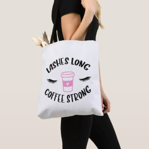 Bolsa Tote Lashes Café Longo Forte Rosa Engraçado