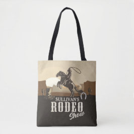 Bolsa Tote Lasso Roundup ADD NAME Western Rodeo Show