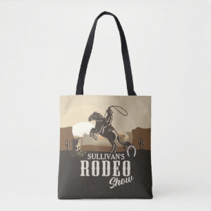 Bolsa Tote Lasso Roundup ADD NAME Western Rodeo Show