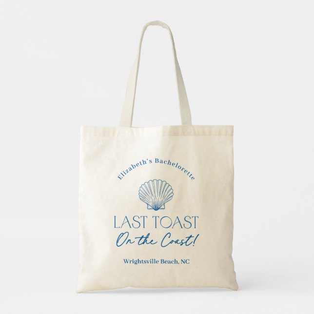 Bolsa Tote Last Toast on the Coast Blue Shell Bachelorette  (Verso)
