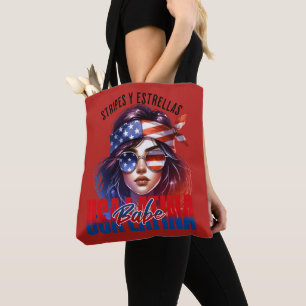 Bolsa Tote Latina Feminina Dia da Independência do 4 de Julho