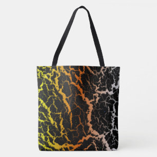 Bolsa Tote Lava de Espaço Rachada - Amarelo/Laranja/Branco