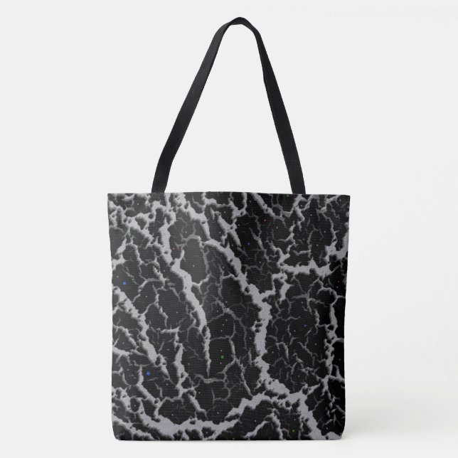 Bolsa Tote Lava de espaço rachada - Prata (Frente)