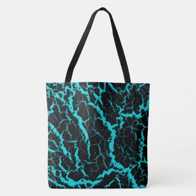 Bolsa Tote Lava do Espaço Cracking - Ciano (Frente)
