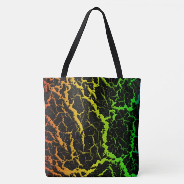 Bolsa Tote Lava do espaço rachado - Rainbow ROYGB (Frente)