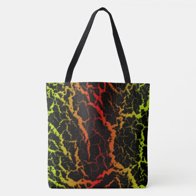 Bolsa Tote Lava Espacial Rachada - Lima/Vermelho (Frente)