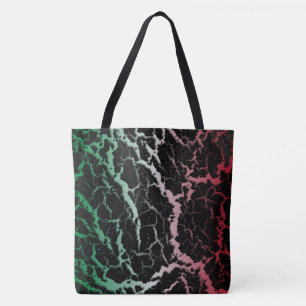 Bolsa Tote Lava Espacial Rachada - Verde/Branco/Vermelho