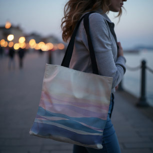 Bolsa Tote Lavanda Abstrato do fluido do lado da