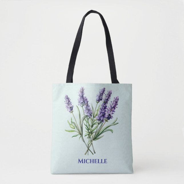 Bolsa Tote Lavanda Botânica Reutilizável (Frente)