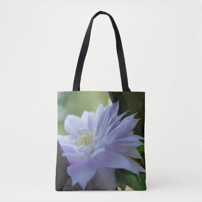 Bolsa Tote Lavanda Clematis Flower Nestampada Em Trellis (Frente)