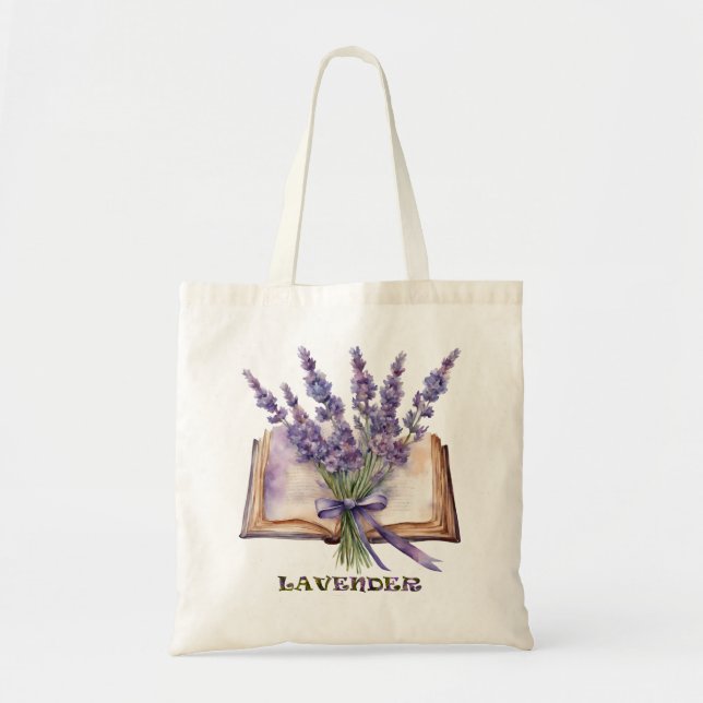 Bolsa Tote Lavanda de Aquarela (Frente)