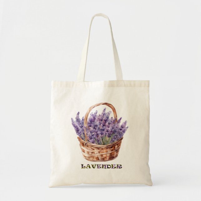 Bolsa Tote Lavanda de Aquarela (Frente)