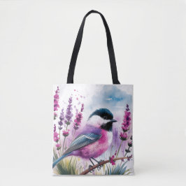 Bolsa Tote Lavanda de aquarela e Frango