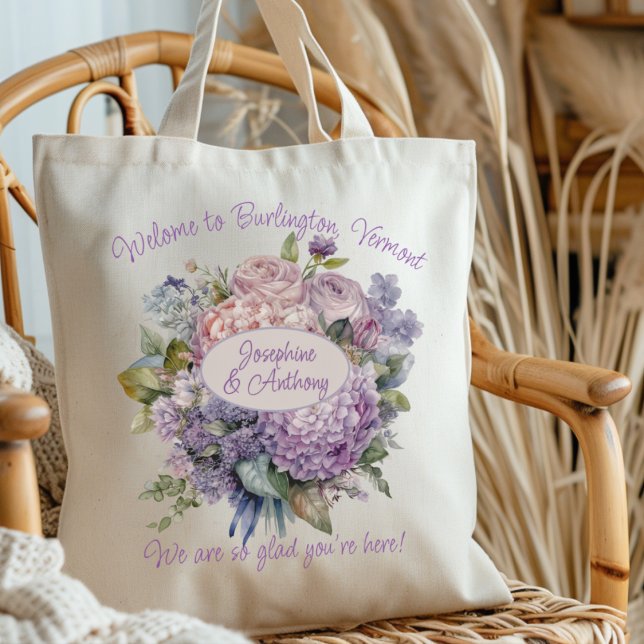 Bolsa Tote Lavanda de Boas-Vindas Personalizada (Criador carregado)