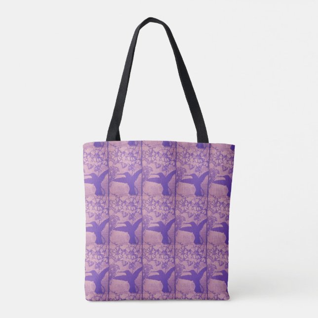 Bolsa Tote Lavanda desbotada Cachorros-solteiros (Verso)