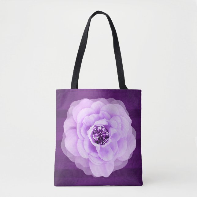 Bolsa Tote Lavanda Diamond Roxo Grunge (Frente)