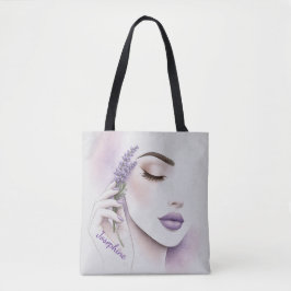 Bolsa Tote Lavanda Roxa Personalizada Mulher Elegante Chic