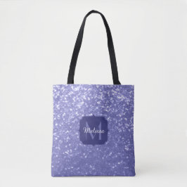 Bolsa Tote Lavanda violeta brilha brilho monograma