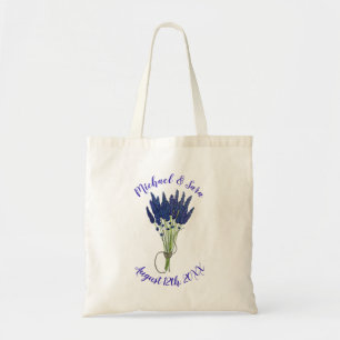 Bolsa Tote Lavandula Lavanda Floral Púrpura Favor do Casament