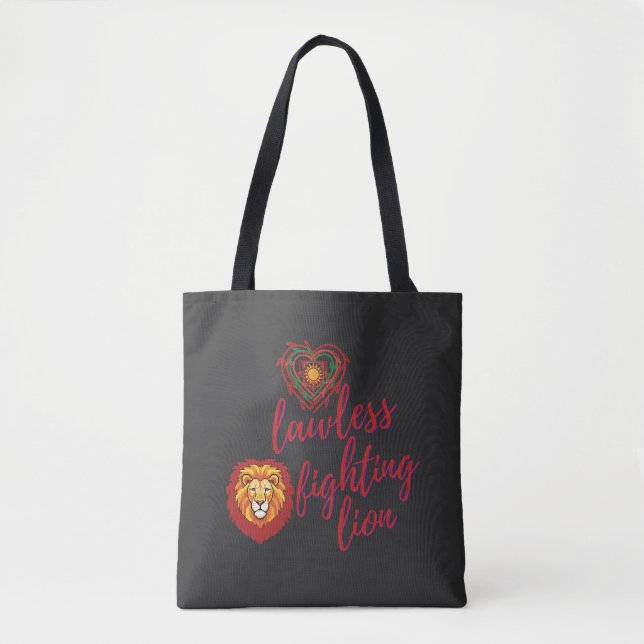 Bolsa Tote Lawless fighting lion (Frente)