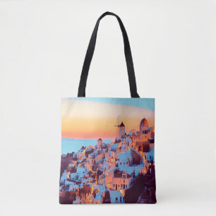 Bolsa Tote ldp SANTORINI - panorama - à noite -