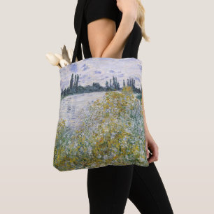 Bolsa Tote �le Fleurs auxiliar de Claude Monet perto de