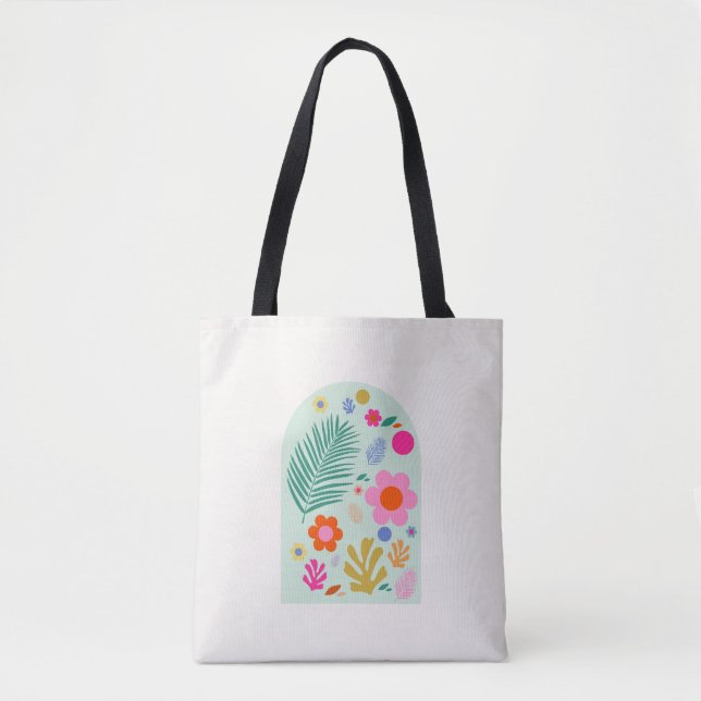 Bolsa Tote Le Jardin 03 Flor Verde-Floral Abstrato (Frente)