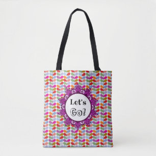 Bolsa Tote Leaf e Mandala Coloridos do vamos Go Boho