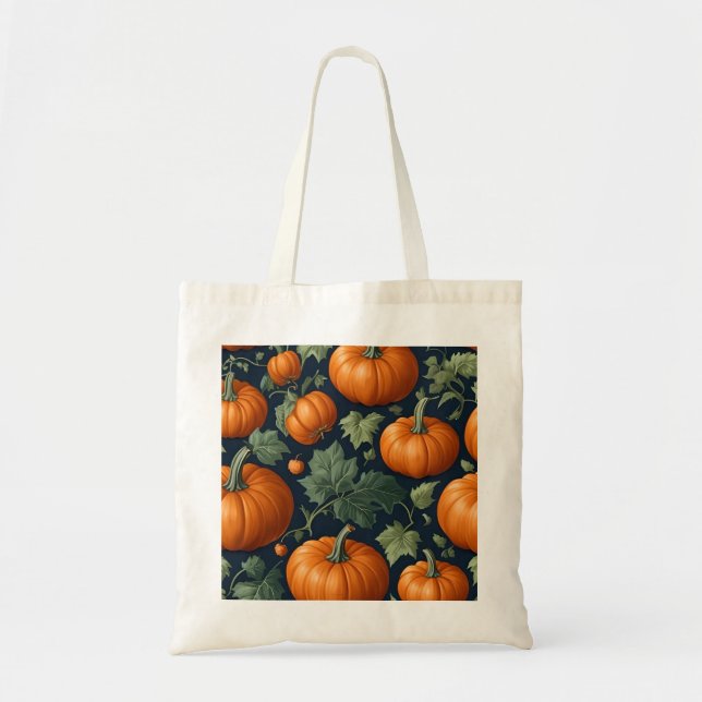 Bolsa Tote Leafy Pumpkin Patch (Frente)