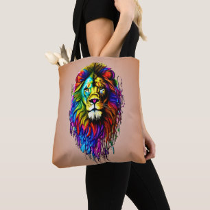 Bolsa Tote Leão Colorido de Coloração