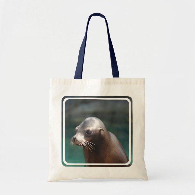 Bolsa Tote Leão de mar com uma cara bonito (Frente)