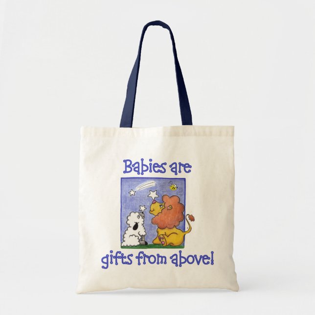 Bolsa Tote Leão e Lambe pegam estrelas em queda (Frente)