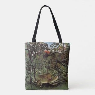 Bolsa Tote Leão Faminto de Henri Rousseau, Animal Selvagem Vi