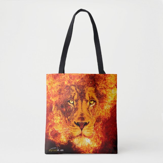 Bolsa Tote Leão flamejante de Judah (Frente)