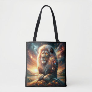 Bolsa Tote Leão Força Astrologia Espaço Galáxia Cósmica Leo 