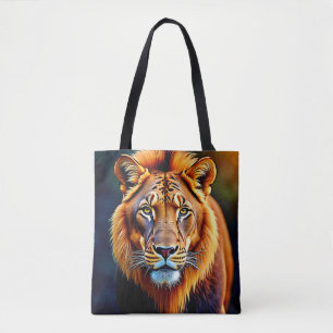 Bolsa Tote Leão Majestoso: Alma do Rei Selvagem Arte