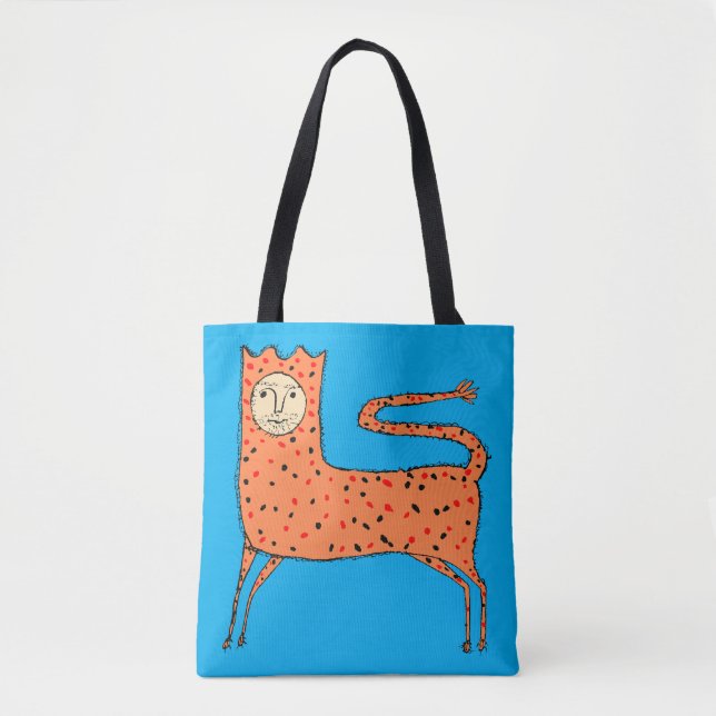 Bolsa Tote Leão Primitivo Inglês do século XVIII (Frente)