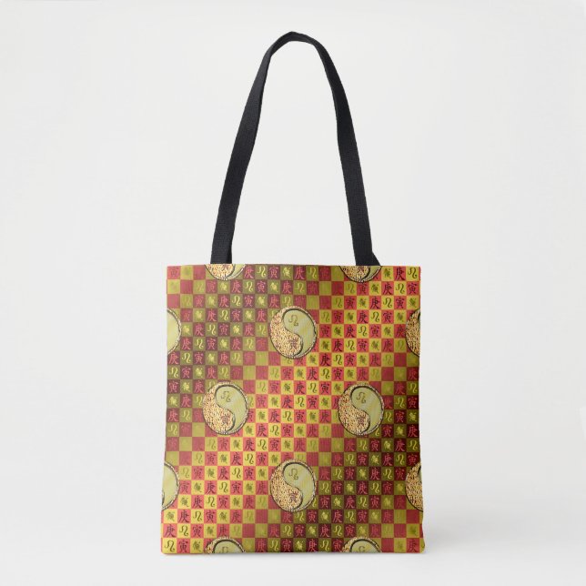 Bolsa Tote Leão & Tigre de Metal (Frente)