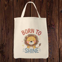 Bolsa Tote Leãozinho Fofinho "Nascido para Brilhar"