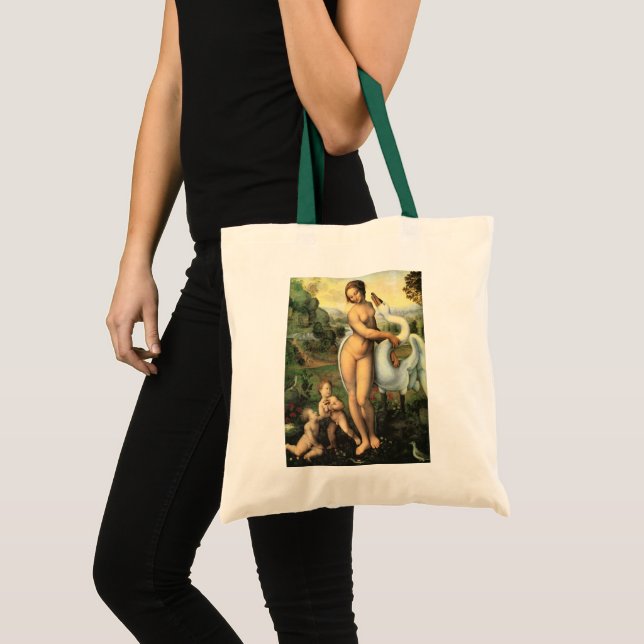 Bolsa Tote Leda e o Cisne de Leonardo da Vinci (Frente (produto))