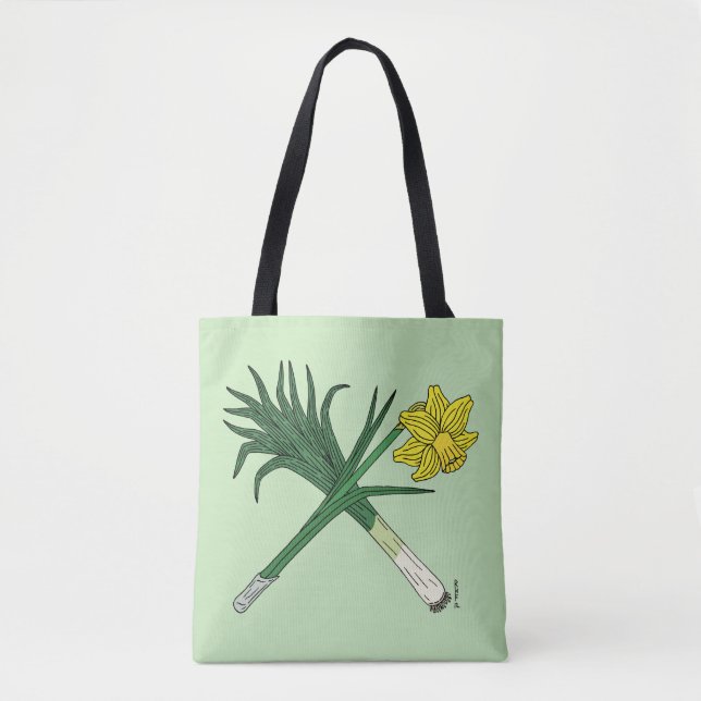 Bolsa Tote Leek e Daffodil cruzados (Frente)