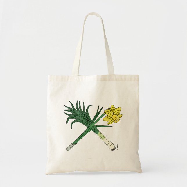 Bolsa Tote Leek e Daffodil cruzados (Frente)