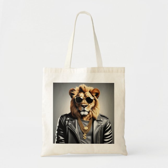 Bolsa Tote Legal Animal Com Óculos De Sol E Jaqueta De Couro (Frente)
